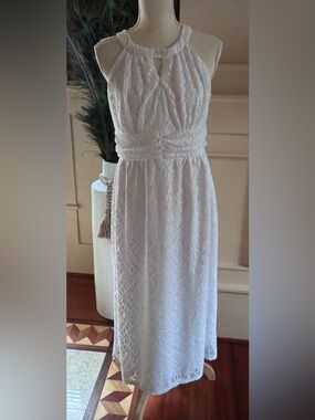 Emma & Michele White Lace Maxi Dress